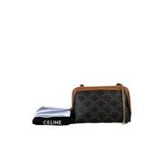 Celine Clutch on Chain Triomphe Coated Canvas Bag
